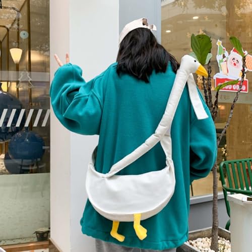 Silly Goose Bag, Funny Goose Canvas Shoulder Bag, Adjustable Strap Cute Animal Goose Crossbody Bag4