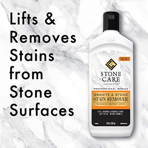 Image of Stone Care International Stone Stain Remover - 10 Ounce - Stain Remover for Food, Coffee, Red Wine, Ink, Mildew, Oil Stains (Pack of 3)