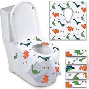 Disposable Toilet Seat Covers for Toddlers, Extra Large Individually Wrapped Dinosaur Paper Potty Training Liners for…