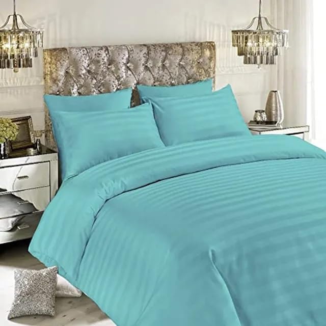 EASY LIVING 4 Pcs Comforter Set Soft Brushed Embossed Microfiber Fabric, 250 GSM Filling, Size :King 220x240cm, Color: Teal Blue
