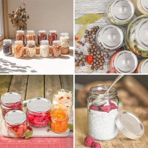 Ocsoho 200 Pcs Canning Lids Regular Mouth,2.76In Regular Mouth Mason Jar Lids,Ball Kerr Jar With Lids With Leak Proof Airtight Seal Rust Proof Split,Regular Mouth Kerr Mason Jars Food Grade,Canning Food Diy thumb #5