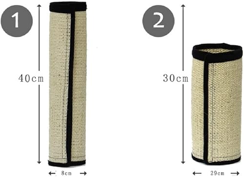Miniatura 2 de Tapete rascador de sisal natural para gatos, paquete de 2 alfombrillas de sisal fino rascador con protección de velcro para muebles, sofá, silla,