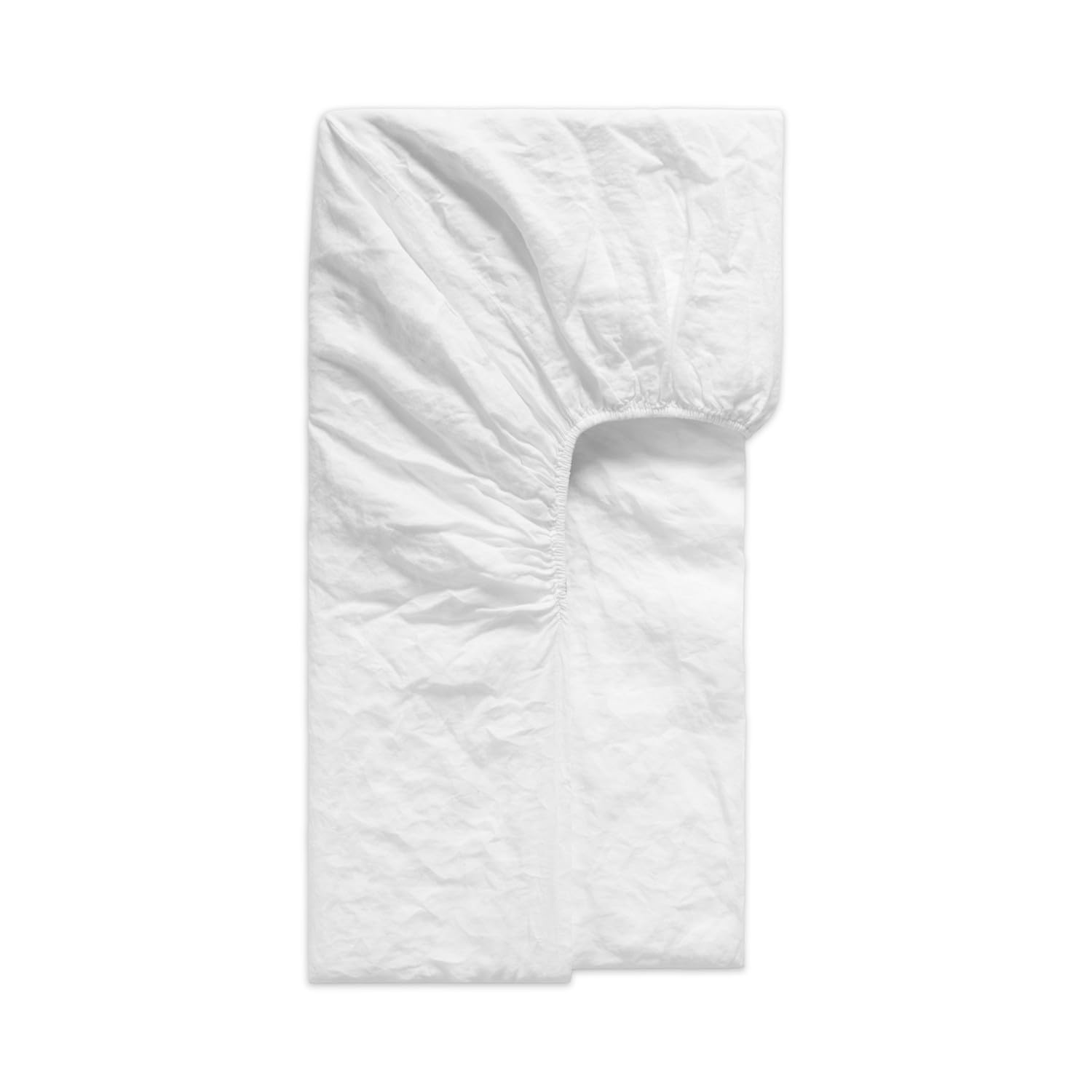 Luxury 100% Natural Linen Fitted Sheet | Extra Strong Elastic Pure Linen Bed Sheets | Luxurious Hotel Quality | Belgian French Flax Woven in Portugal | White - Double