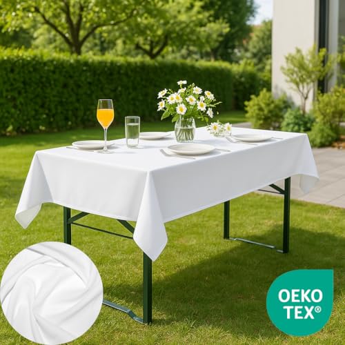 TexDeko® Tischdecke für Bierzeltgarnitur universell 250x100 cm Bordeaux – Ansicht 2
