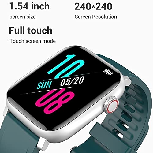 [CN] Smart Watch Bluetooth con Funzione Frequenza Cardiaca/Pressione Sanguigna/Ossigeno nel Sangue/Monitoraggio del Sonno/Promemoria Sedentario (Argento)