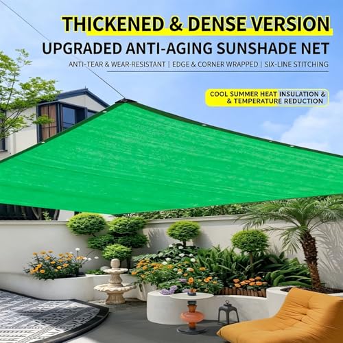 Bâche en maille avec œillets toile d'ombrage verte 95% structure en HDPE durable - 7