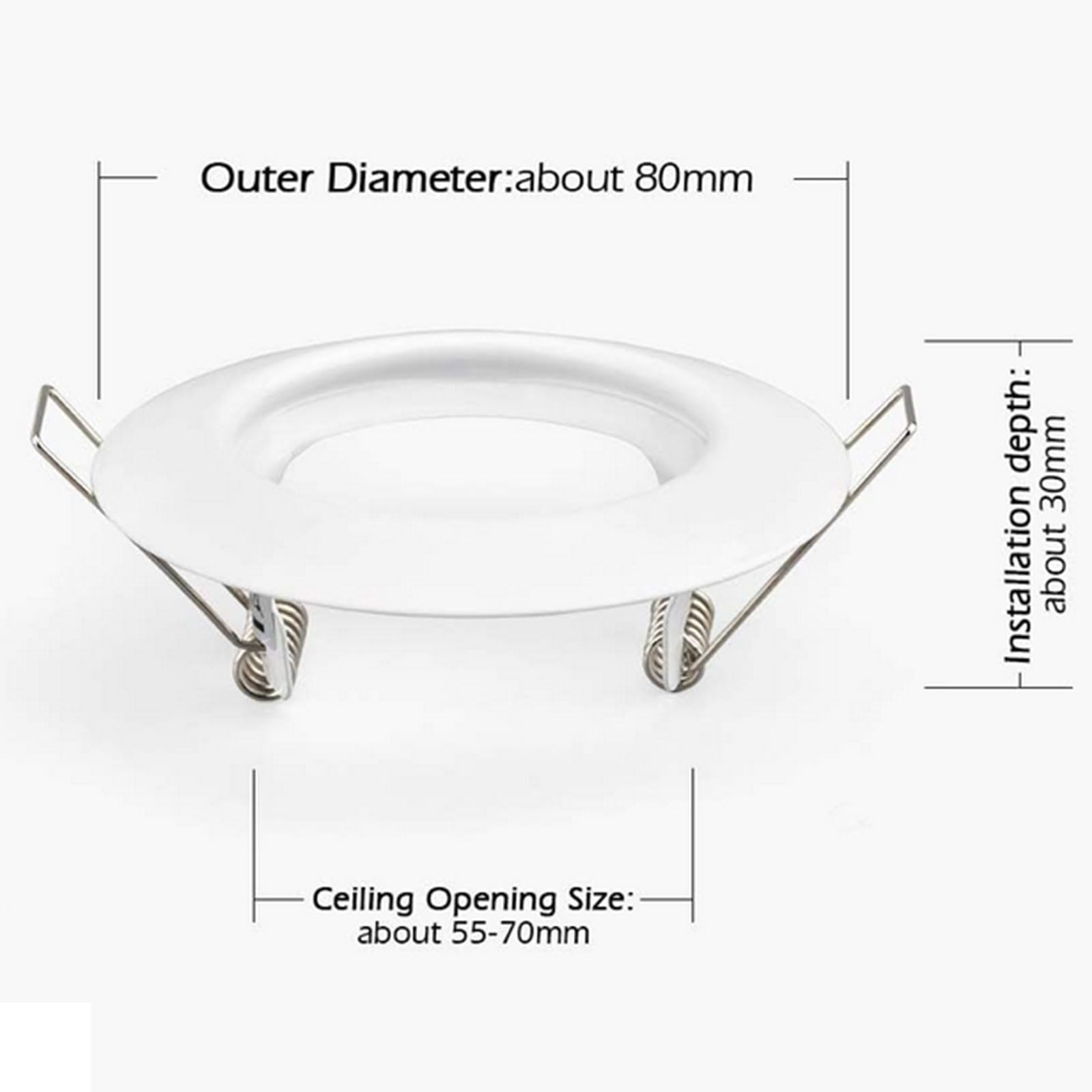 Wmzjnljy 4 pcs Recessed Light Frames with GU10 Lamp Holder Ceiling Mounting Frame Spotlights GU10 Light Mounting Frame for Bathrooms Kitchen 50mm Bulb(Z05-4) - Image 2