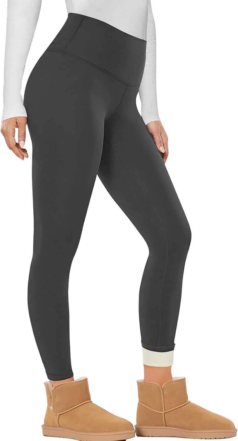 Gihuo Fleece Lined Leggings for Women High Waisted Thermal Winter Warm Athletic Yoga Pants