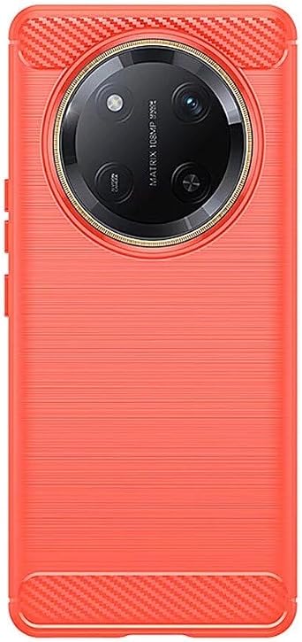 Case for Honor X9C Smart,Honor X9C Smart Case,TPU Carbon Fiber Soft Silicone Bumpers Protective Cover Anti-Scratch Shockproof Heavy Duty Phone Case for Honor X9C Smart Lasi Red