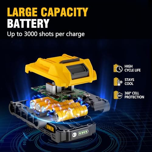 Image of ALLOYPOWER 3 /8''Crown Stapler, 18 Gauge 2 in 1 Cordless Brad Nailer /Electric Stapler with 2.0AH Battery & Charger, Nail Gun Battery Powered with 2,000PCS Staples and Nails for Upholstery & Family DIY
