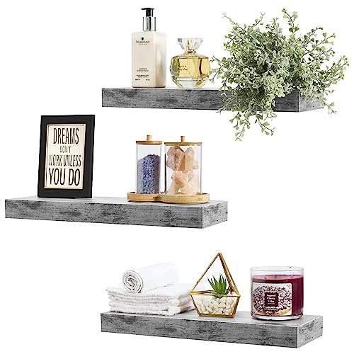 Sorbus WD-NTSHLV3-GRWA Floating Shelves For Wall, Bathroom Shelves Wall Mounted thumb #7