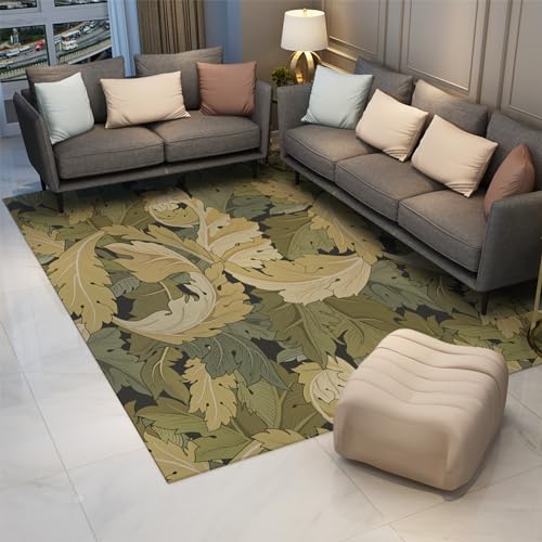 Tapis Morris style de sol chic motif propagation feuilles antidérapant - 3