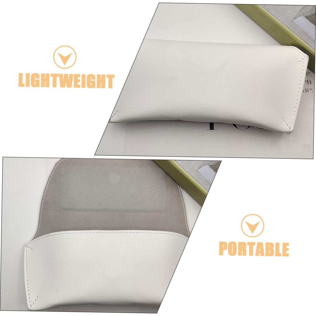 Beavorty Brillenschutzhülle Gläser schlank Süße Brille Sonnenbrille Hartschalenetui für Brillen tragbar Kleine Brillenbeutel Brillenetui Brillentasche weich PVC Weiß