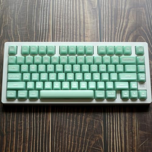 Image of 142 Keys SA Profile Light Green Keycaps PBT Doubleshot Translucent Keycaps Set Fit for 61 /64 /87 /104 /108 Cherry Mx Switches ISO ANSI Mechanical Keyboars Alice Keyboard
