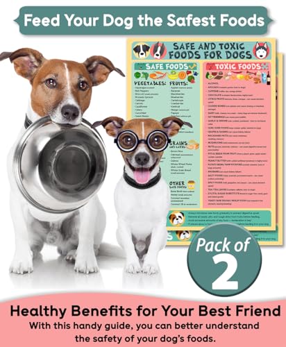 Image of Magnetic 8.5x11 Safe and Toxic Foods for Dogs Magnet Pet Safety Chart and Canine Nutrition Guide, Waterproof & Humidity-Resistant (Pack of 2)