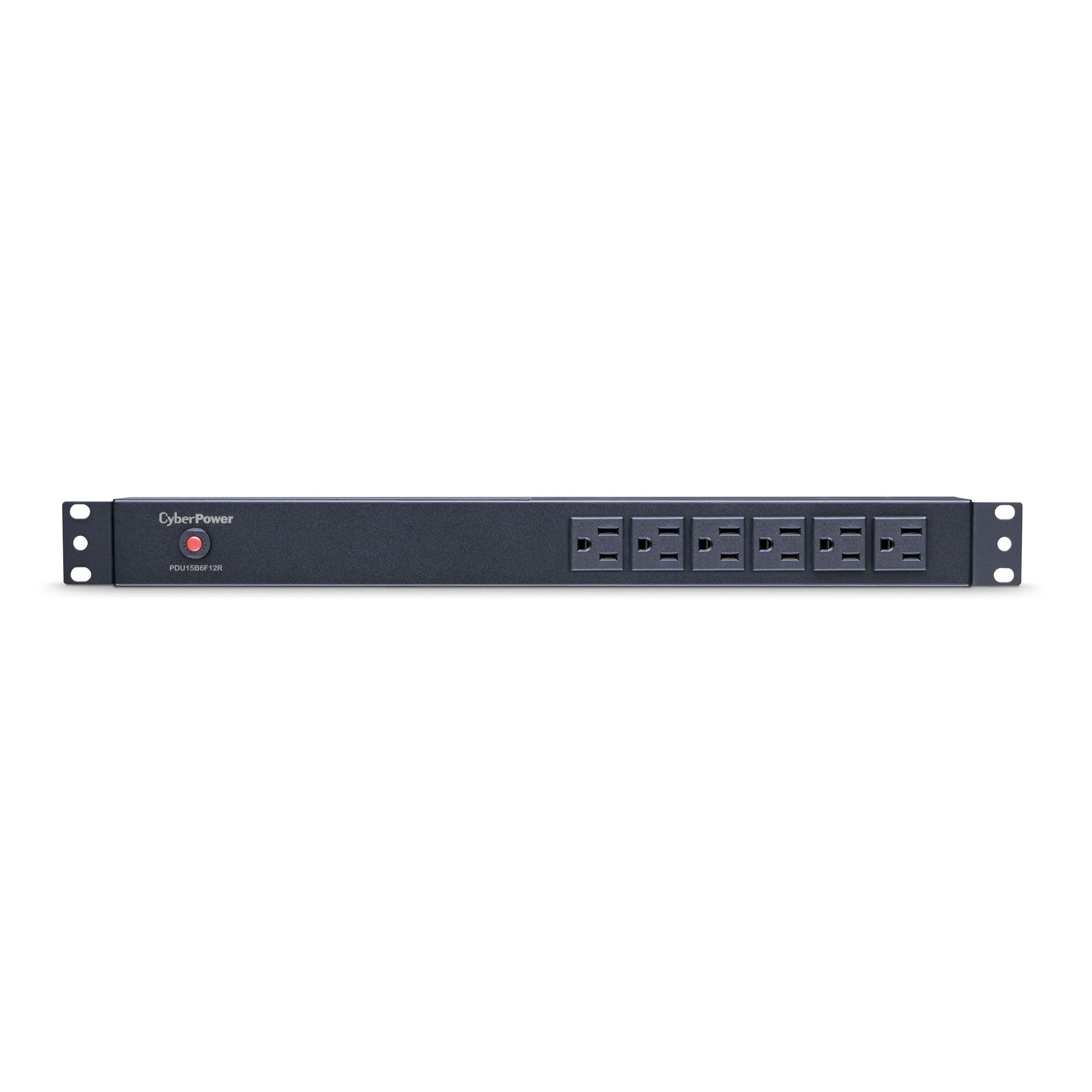 CyberPower PDU15B6F12R Basic PDU, 100-125V, 15A (Derated to 12A), 18 Outlets, 1U Rackmount