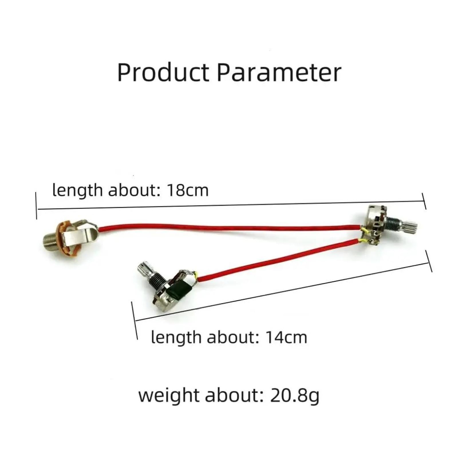Kit de precableado para guitarra eléctrica con arnés de cableado de 3 cables y potenciómetro de 500 K