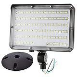 LED Flood Light 80W 10400LM (800W HID Equivalent) Photocell Dusk to Dawn Outdoor with 180° Adjustabl