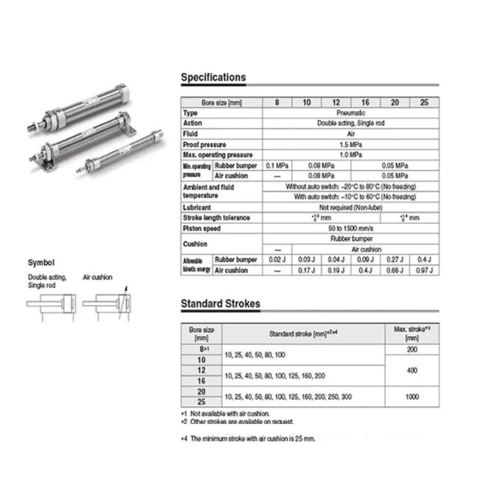 Luftschieberbaugruppe CD85N Standard-Luftzylinder, einfachwirkend, doppeltwirkend, kleiner Pneumatikzylinder mit Magnet, 1 Stück(60 * 16MM)