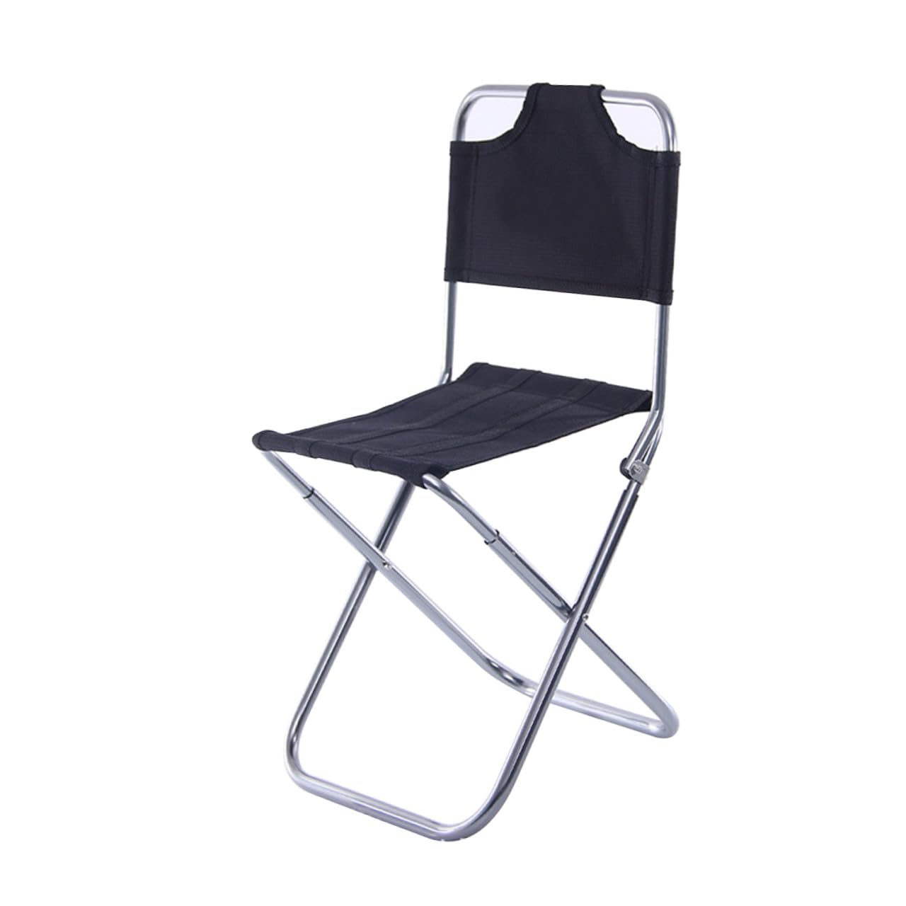 Gatuida Sgabello Pieghevole da Pesca in Lega di Alluminio Sedia Portatile da Campeggio con Schienale Ultra Leggera e Resistente per Escursionismo e Attività Outdoor Nero Argento