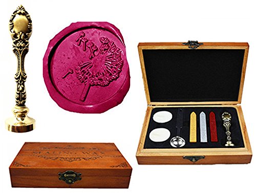 Coffret cadeau pissenlit de luxe en bois et bronze avec motif paon élégant