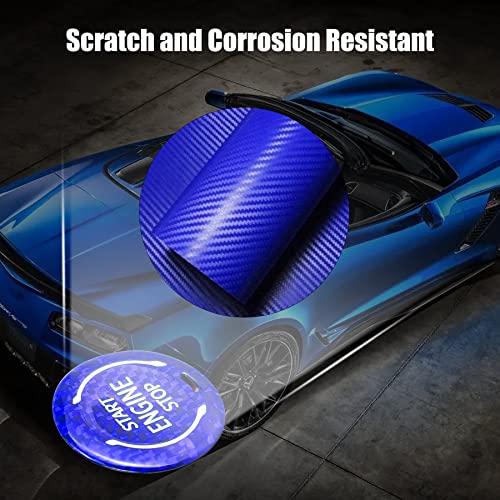 Coque de bouton d'allumage Corvette C8 carbone bleu anti-usure - 5