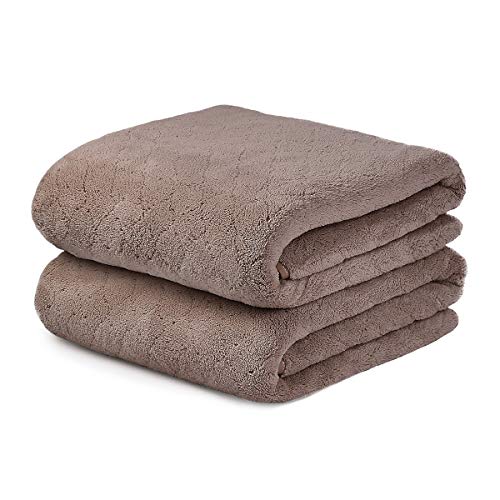 Image of JML Microfiber Bath Towels, Oversized, Ultra Soft, Super Absorbent and Fast Drying, No Fading Large Bathroom Towel Set for Sport, Travel, Fitness (Coral Fleece - Chocolate, 30 in x 60 in)