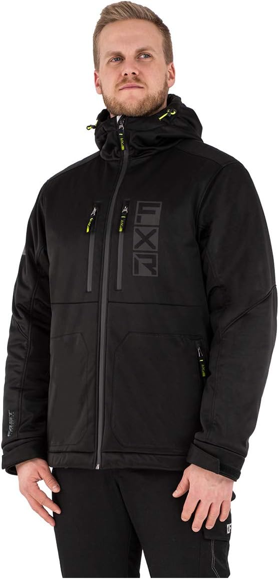 FXR Men's Vertical Pro Softshell Jacket (Black/Hi-Vis - Medium)