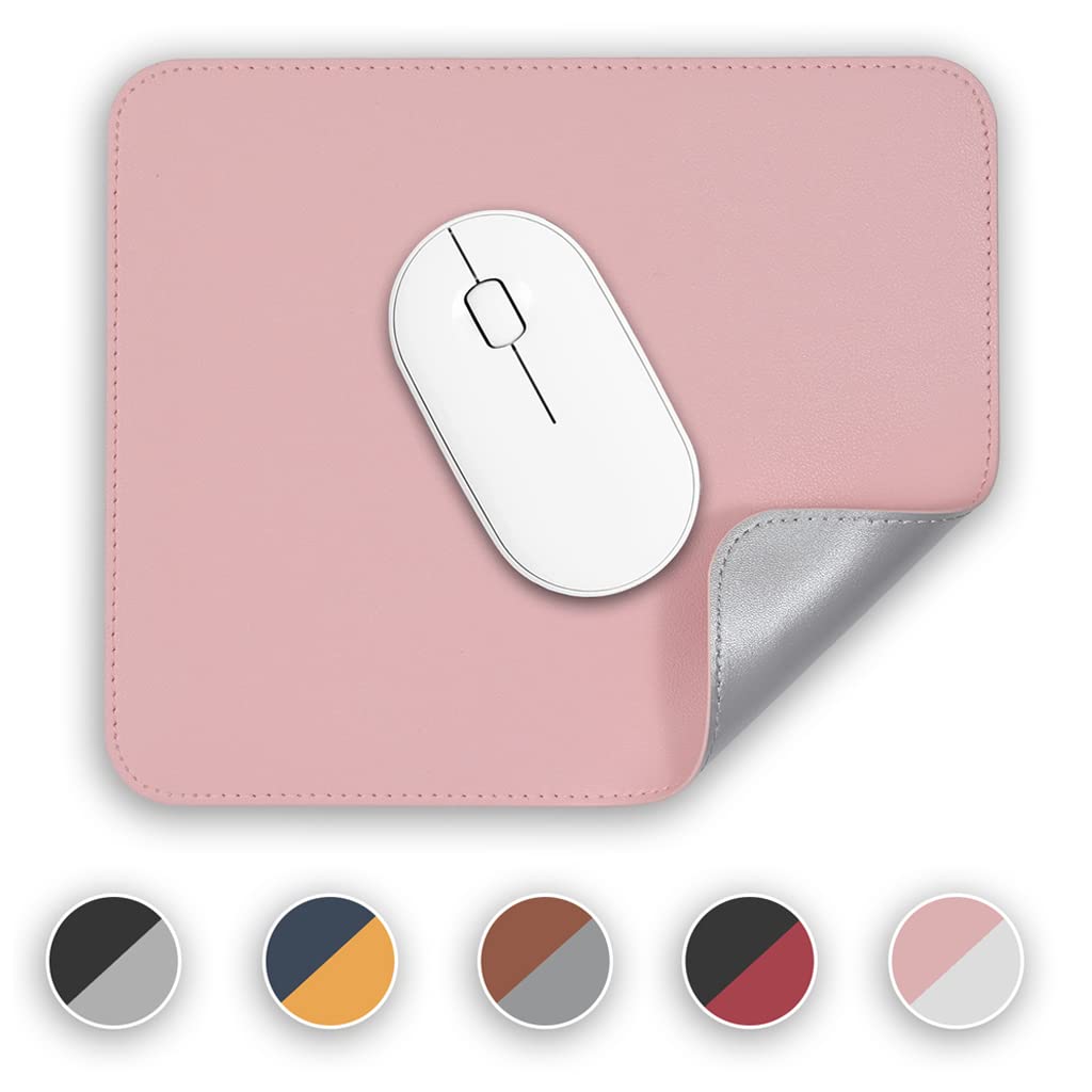 AROPANA Mouse Pad, Reversible Dual Color Vegan Leather MouseMat for Wireless and Wired Mouse Anti Fray with Stitched-Edges for Office and Home (25cm x 21cm - Pink/Silver) (B0BRNJLBNZ) Amazon Price History, Amazon Price Tracker