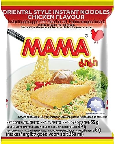 MAMA - Instant Nudeln Hühn - (1 X 55 GR) | Originale thailandische Nudelmarke Nr. 1 - in wenigen Minuten zubereitet, ideal für Snacks und schnelle Mahlzeiten