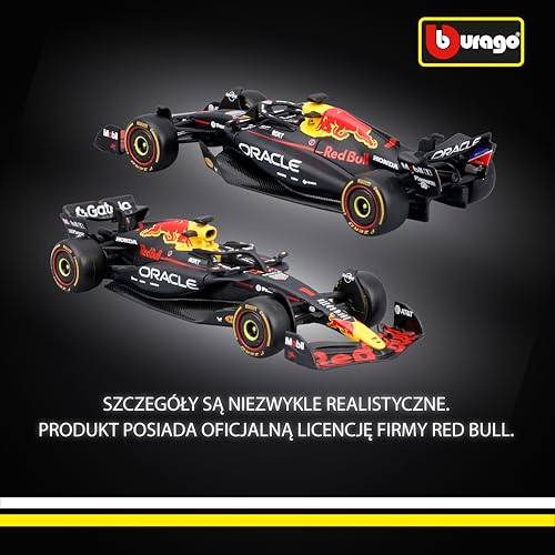BBurago F1 Red Bull Racing RB21 2025#1 Verstappen, odlew samochodowy w skali 1:43 z autentycznymi szczegółami, replika F1, oficjalna kolorystyka, licencjonowany Red Bull Racing, zalecany wiek 3+ lat