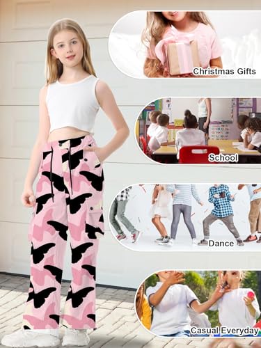 Image of Cromoncent Cargo Pants Girls & Women Parachute Pants Y2K Baggy Rave Clothes Waterproof with Pockets