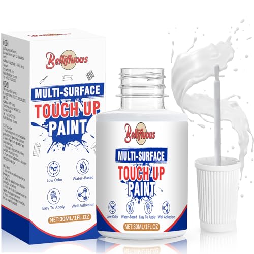 Bellifluous Pittura Bianca per Interni, Vernice Bianca Muro Interno, 1Pacco Vernice per Piastrelle Bagno per Bagno, Cucina, Soffitti, Armadi e Mobili, Vernice per Piastrelle per Graffi, Segni, Macchie