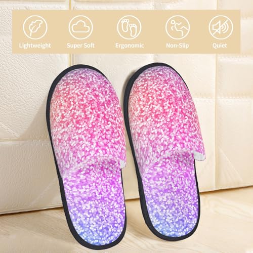 Colorful Glitters Print Women Slippers Home Furry Shoes Keep Men Couples Shoes Warm For Women-3