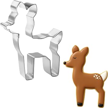 Fawn Deer Cookie Cutter 4.25 Inch - Made in the USA Foose Cookie Cutters Tin Plated Steel Fawn Deer Cookie Mold