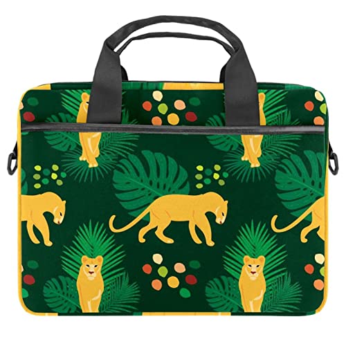 Bolso bandolera para laptop de 14 pulgadas en color amarillo y diseño multicolor