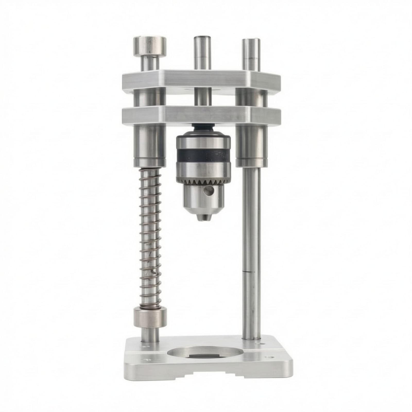 Supporto Trapano Stand Guida Trapano Colonna Supporto Perforazione Morsa in Metallo Solido con Base in Lega di Alluminio E Doppia Colonna 12mm per