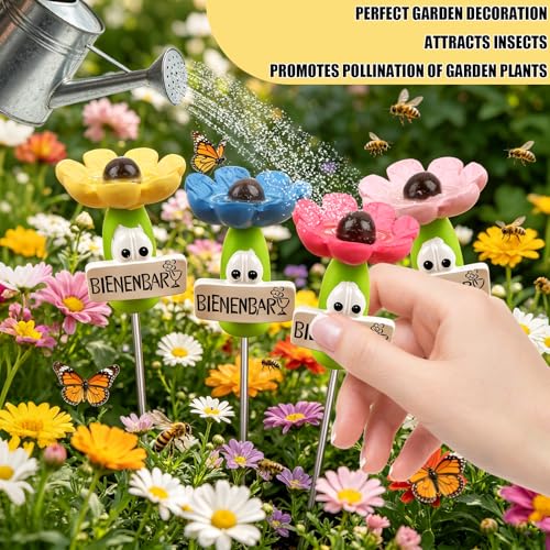 XIANJIA 4 Stück Insektentränke, Bienentränke für Den Garten, Cups for Bee, Insektentränke Garten für Insekten, Trinkplätze für Wildbienen, Bienentränke für Garten, Rasen und Terrasse