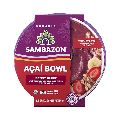 Sambazon Organic Berry Bliss Açaí Bowl, 6.1 Ounce (Frozen)
