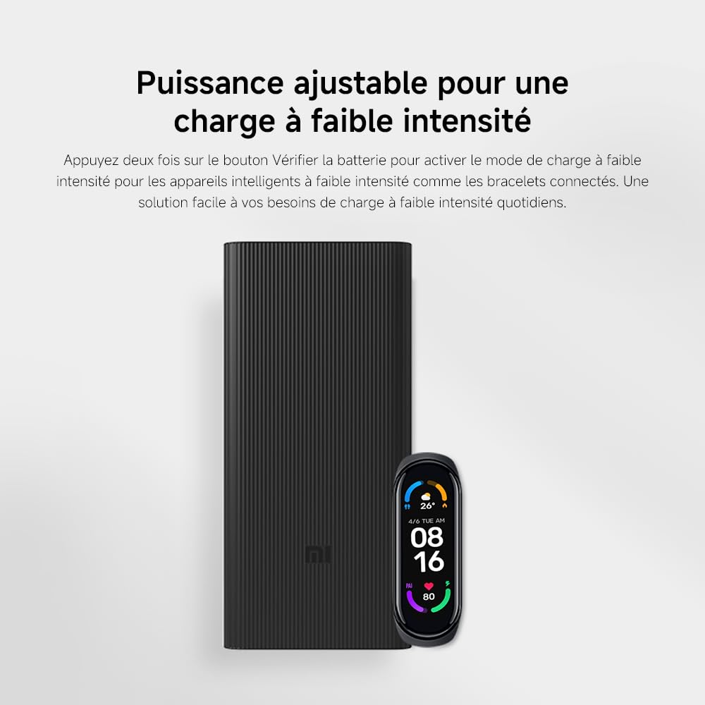 Xiaomi Power Bank 30000mAh, Charge Rapide 18W, Batterie Externe Portable Haute Capacité - Modèle GL