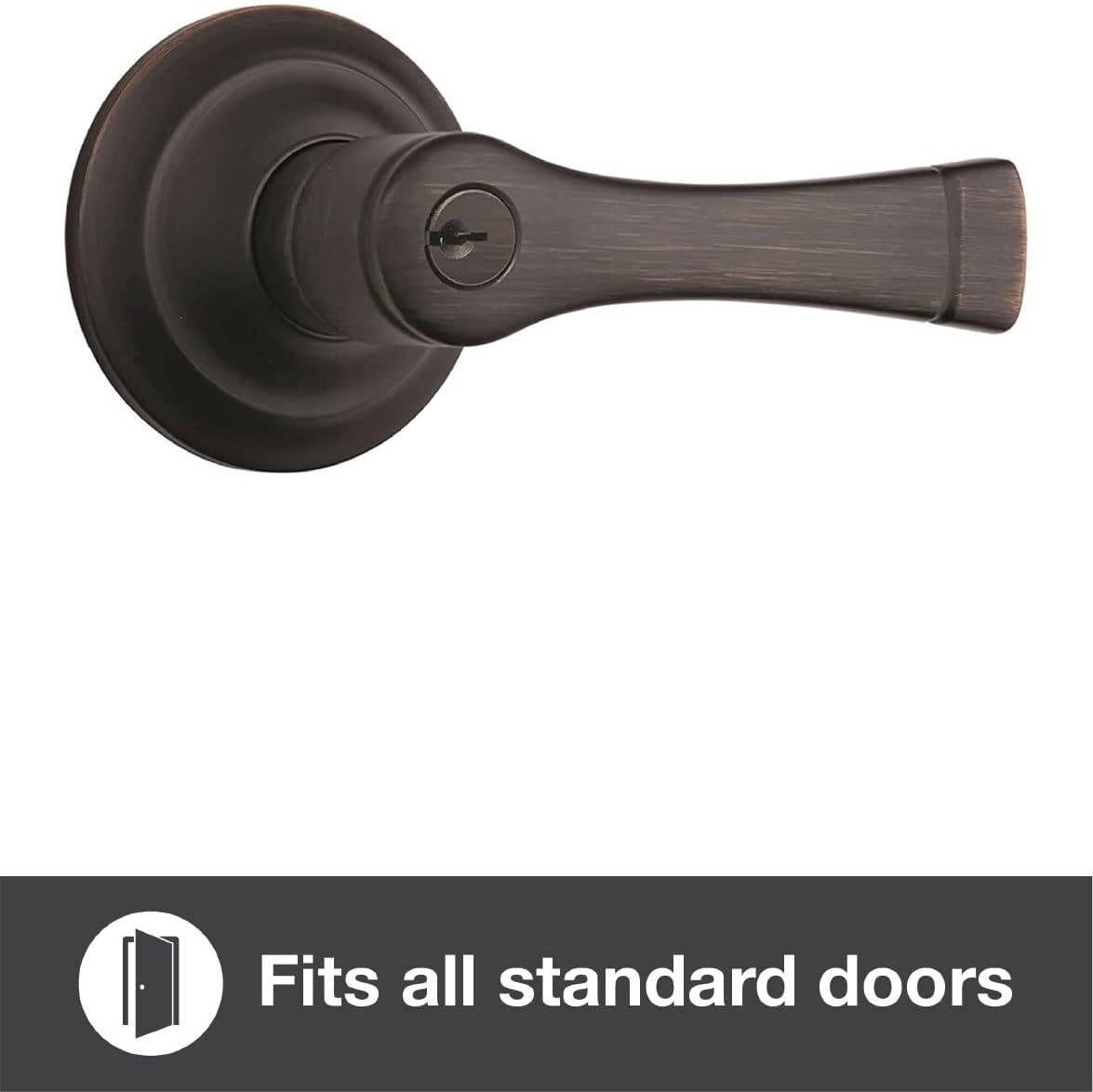 BRINKS - Harper Push Pull Rotate Keyed Entry Door Knob, Tuscan Bronze - Door Lock That Opens Hands-Free with a Push, a Pull Or by Rotating