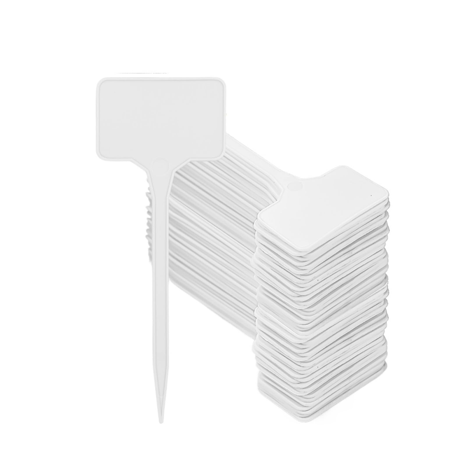 Etykiety roślin ogrodowych Plastikowe etykiety na rośliny w kształcie litery T wielokolorowe 14,7x5,5 cm 50/100 szt.(White,100PCS-14.7X5.5CM)