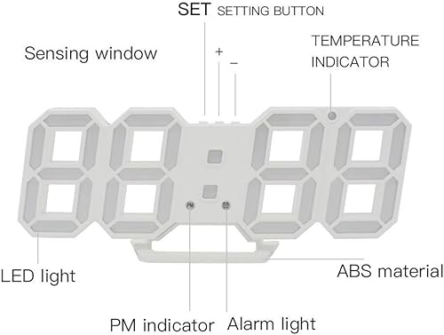 Miniatura 2 de Reloj de pared LED 3D Reloj despertador digital moderno para decoración del hogar, mesa moderna, escritorio, reloj de pared de noche para decoración