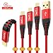 Produktbild TOPK USB C Kabel [4Stück 0.5m 1m 2m 3m] Typ C Ladekabel Nylon Sync Datenkabel Vergoldeter Stecker kompatibel mit S10 S9 S8 Mate20 und mehr (Rot)