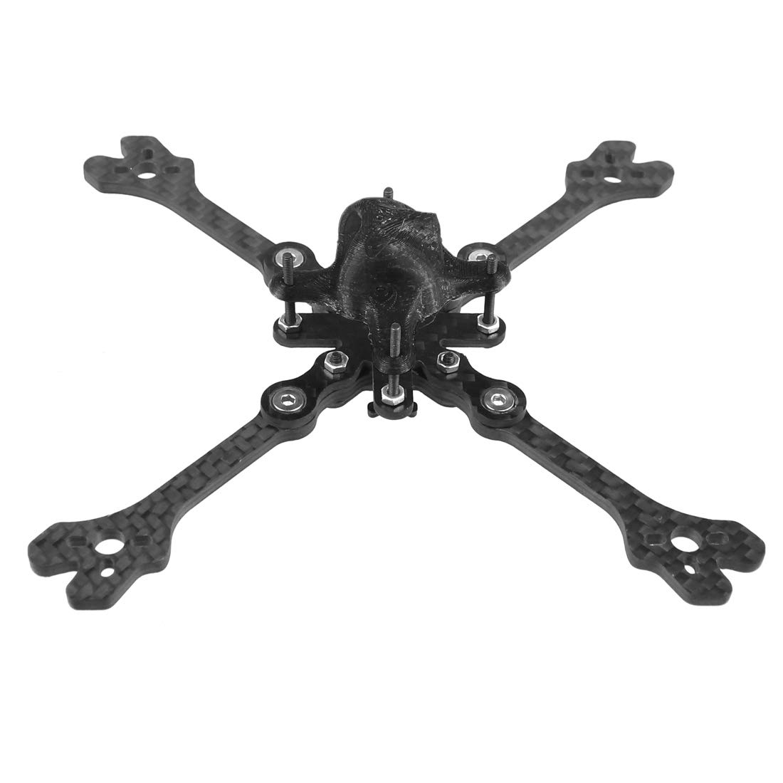 QWinOut Keel135 135mm Carbon Fiber X Type Toothpick 3mm Arm Thickness FPV Tiny Frame for FPV Racing Drone kit 1104-1506 Motor 3inch Blades (With Black Cover)