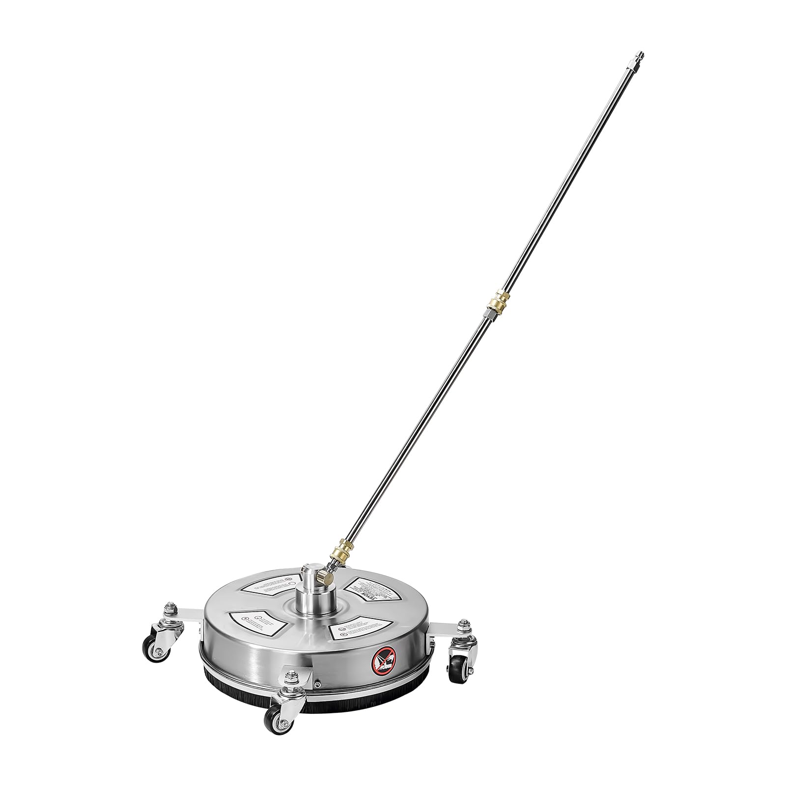 VEVOR Idropulitrice per Superfici in Acciaio Inossidabile con 4 Ruote, 275,8 Bar Max, Connettore Rapido da 1/4, 2 Ugelli a Spruzzo, 2 Lance Estese, per Cemento, Patio, Marciapiede 355,6 mm