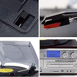 Tourne-Disque Bluetooth Platine Vinyle 3 Vitesses Tourne-disques Vintage avec Haut-parleurs stéréo Haut-parleurs stéréo entraînés par Courroie - Les Beatles, Paul McCartney, John Lennon, RIngo Starr, George Harrison Tourne-Disque Bluetooth Platine Vinyle 3 Vitesses Tourne-disques Vintage avec Haut-parleurs stéréo Haut-parleurs stéréo entraînés par Courroie – Image 4