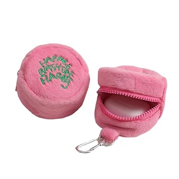Womens Kawaii Fuzzy Earbud Case Fairycore Cute Pattern Purse Cutecore Zipper Money Wallet Alt Mini Earphone Case One Size,Pink