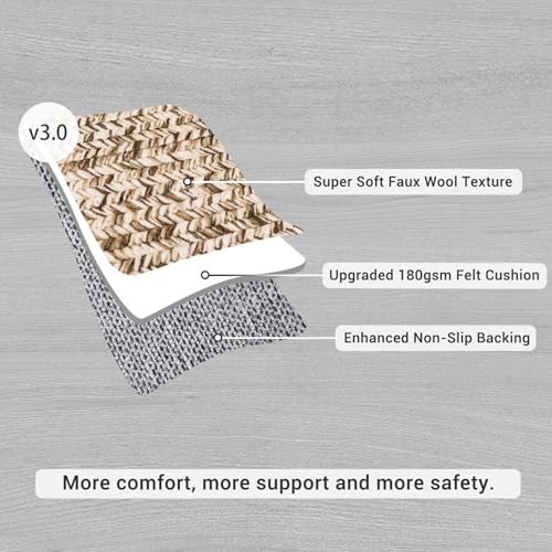 MilleLoom Washable Area Rug 8x10 Non Slip Farmhouse Warm Beige Rugs, Stain Resistant & Non-Shedding Floor Cover for Living Room Bedroom, Soft Faux Wool Carpet for Home Office (Braided Print Look) ﻿ by MilleLoom - Image 5