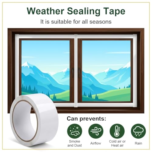 Image of HASTHIP10mx50mm Window Weather Sealing Tape - Sealing Heavy Duty Residue Free RV Insulation Window Ac Insulation Tape for Doors and Windows, Weather Stripping Draft Isolation Tapes
